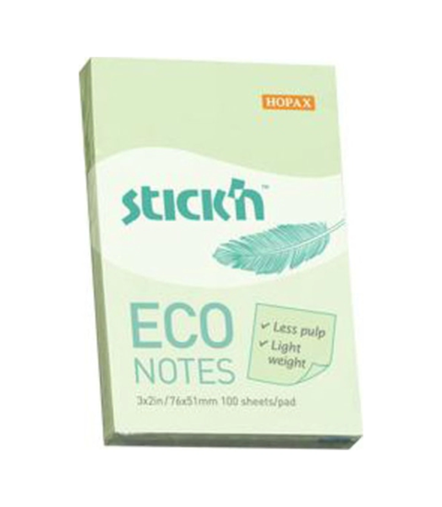 Hopax Stıckn Yapışkanlı Not Kağıdı 12 Adet 100 Yp 76x51 Eco Patel Yeşil 21744