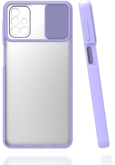 Kilifone - Samsung Uyumlu Galaxy M31s - Kılıf Slayt Sürgülü Arkası Buzlu Lensi Kapak - Lila