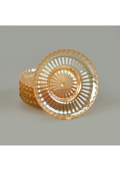 Kitchen Anafor 6'lı Çay Tabağı - Altın - 12 Cm Renkli