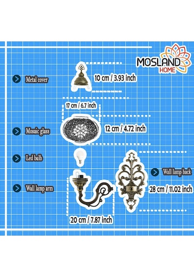 Otantik Mozaik Aplik Dekoratif Mozaik Lamba Diğer