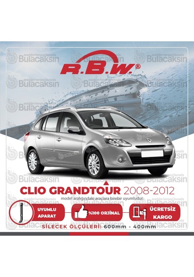 Renault Clio Grandtour Muz Silecek Takımı (2008-2012) RBW