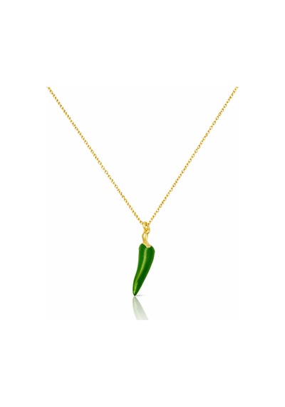 Çekirdekjewelry 925 Ayar Gümüş Yeşil Biber Kolye Yeşil