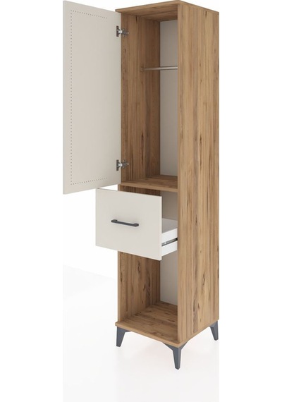 Hyperion Dolap Tek Raflı Tek Çekmeceli Tek Askılı 44x44x195 Çam-aytaşı Atlas Çam