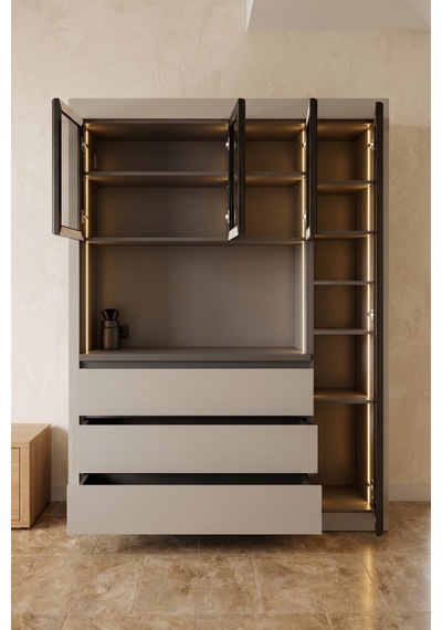 Nero Kahve Köşesi Multi 165 Cm Gri - Karbon