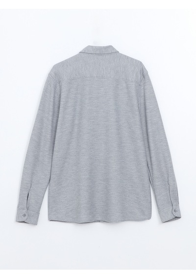 Lcw Vision Gri Slim Fit Uzun Kollu Erkek Dokulu Gömlek