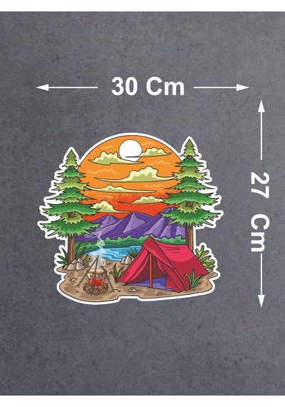 Kamp, Off Road, 4x4, Doğa, Manzara, Adventure Sticker, Araba Karavan Pickup Arazi Suv 02180 30x27 Cm