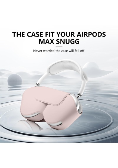 Apple Uyumlu AirPods Max İle Uyumlu Koruyucu Kılıf, Pu Deri, Mıknatıslı Kapama, Sleep Mode Destekli, Çizilmez Toz Pembe
