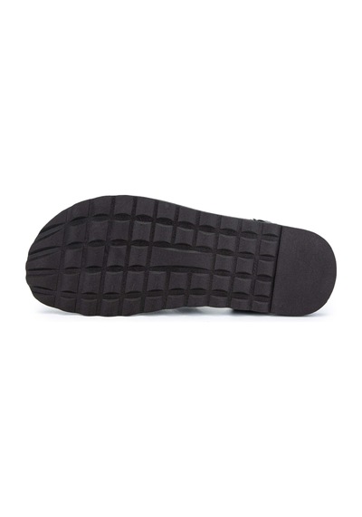 Sandals Factory Erkek Hakiki Deri Siyah Düz Sandalet 741 M5047 Erk Sndlt Y24 Black Siyah