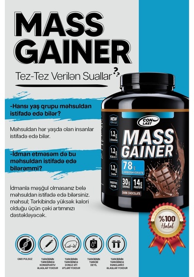 Mass Gainer 2000g - Bcaa 300gyeşil Elma Aromalı - Pre-workout Aromalı