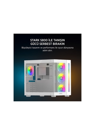 James Donkey Stark S800 4xargb Temperli Cam 750w 80+ Bronze Atx Beyaz Gaming Oyuncu Kasa