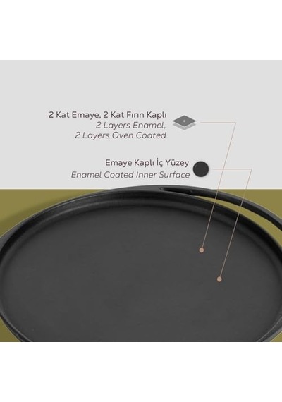 Lava Döküm, Çap 20, Pizza Tavası Açık Bakır