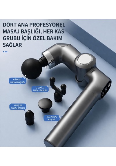 Auhma Amg39 Ayarlanabilir Açılı Şarjlı Masaj Aleti - Bel, Boyun, Omuz Ve Bacak 4 Farklı Başlık