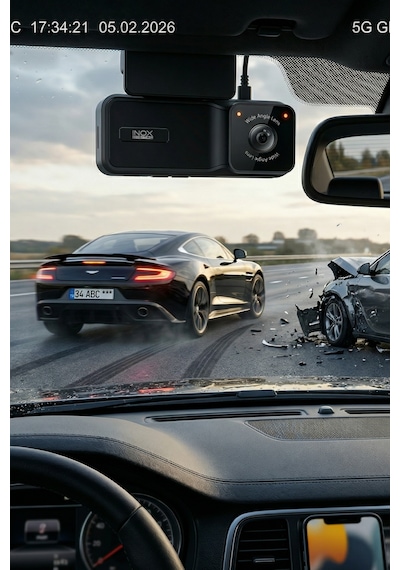 Inox-x607 4g Ve Gps Destekli Çift Yönlü Araç İçi Kamera - Canlı İzleme Ve Filo Takip Kamerası Dash Cam
