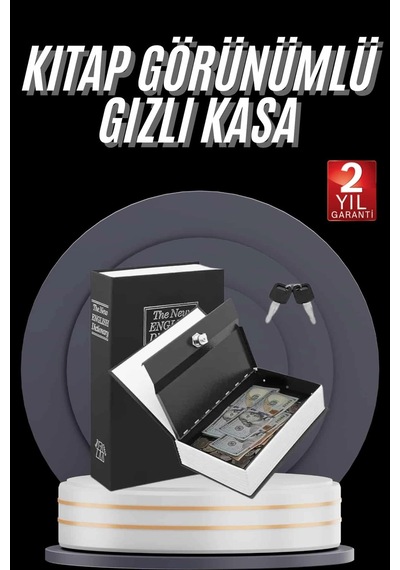Gizli Kasa Kilitli Sözlük Görünümlü 18cm Gizli Kasa Büyük Boy Anahtarlı 39981557