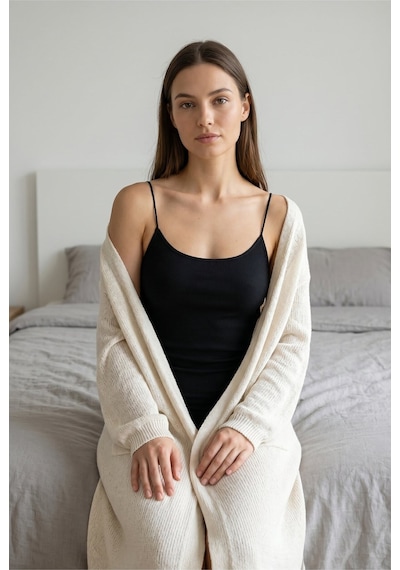 Aura Collections Kadın Pamuklu Slim Fit Askılı Atlet Yumuşak Soft Örme Basic İç Giyim Vücuda Oturan Siyah