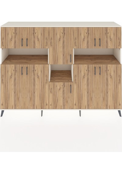 Hyperion Dolap 14 Raflı 10 Kapaklı 220x44x163 Aytaşı-çam Aytaşı-çam