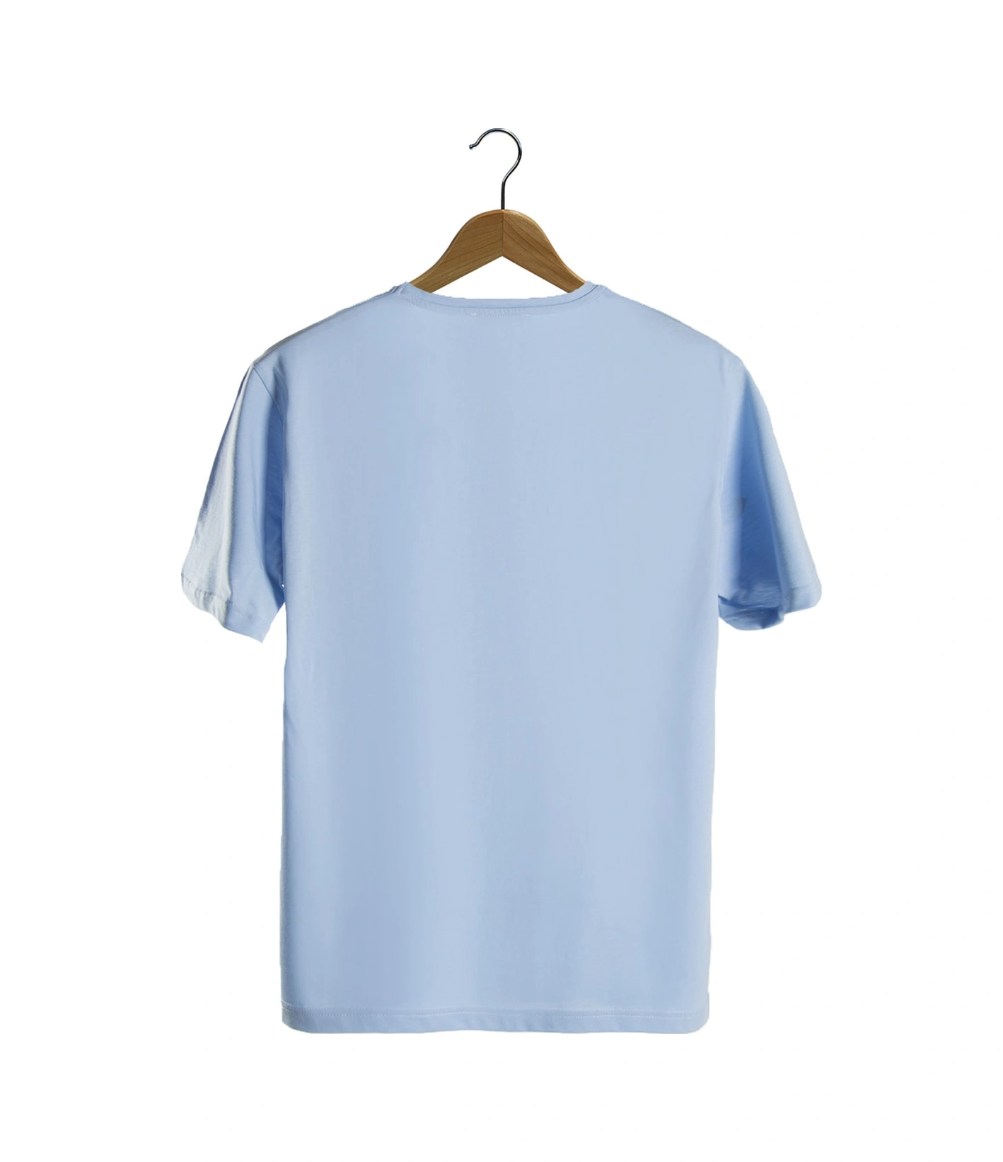 Veaven Unisex Açık Mavi Bisiklet Yaka Önü Atatürk Imza Baskılı Oversize T-shirt Açıkmavi