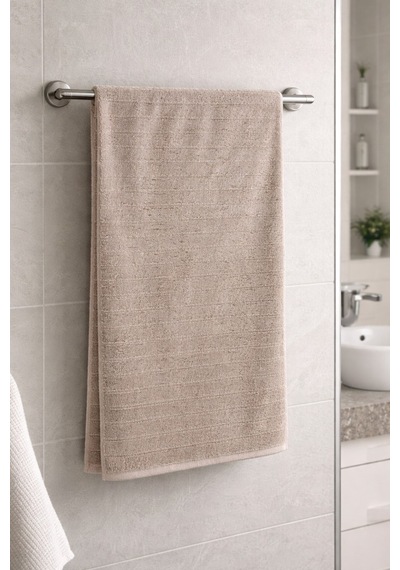 Santos %100 Pamuk Banyo Havlusu 90x150 Cm Yumuşak Ve Emici Kahve