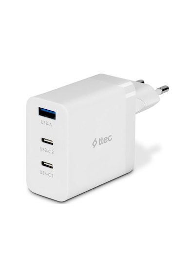 4 Adet Ttec 2scg03b Ttec Smartcharger Trio Gan 65w Pd Seyahat Hızlı Şarj Aleti 2 Usb-c+usb-a-beyaz