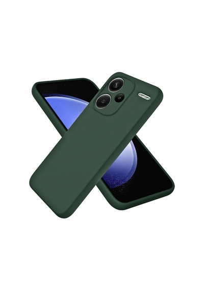Redmi Note 13 Pro Plus Uyumlu Silikon Kılıf - Kamera Korumalı Esnek Kapak - Yeşil