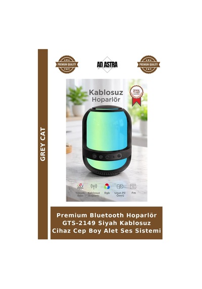 Premium Bluetooth Hoparlör Gts-2149 Siyah Kablosuz Cihaz Cep Boy Alet Ses Sistemi