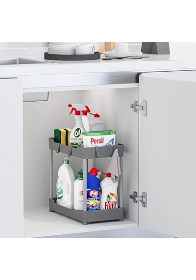 Gri 2 Katlı Düzenleyici Mutfak Ve Banyo Rafı Diğer
