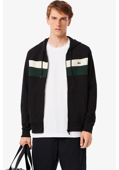 Lacoste Men's Classic Fit Colour-block Fleece Hoodie Organik Pamuk Renk Bloklu Fermuarlı Sweatshirt Siyah Lacoste Men's Classic Fit Colour-block Fleece Hoodie Organik Pamuk Renk Bloklu Fermuarlı Sweatshirt Siyah