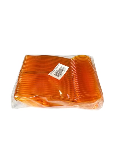 Plastik Şeffaf Turuncu Sup Kaşık - Tatlı Dondurma Kaşığı - 12.5 Cm. - 50 Adetlik Paket Turuncu