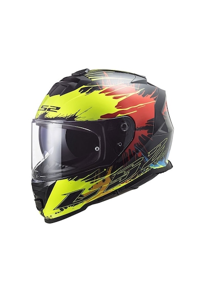 LS2 Storm Drop Kask Kırmızı Sarı Siyah