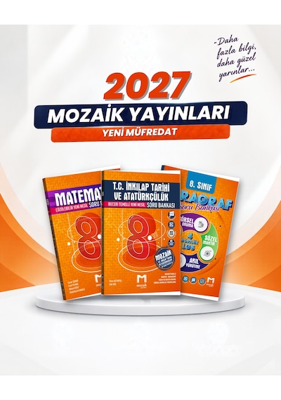 Mozaik Yayınları 8. Sınıf Matematik-t.c. İnkılap Tarihi Ve Atatürkçülük-paragraf Soru Bankası Seti 3 Kitap