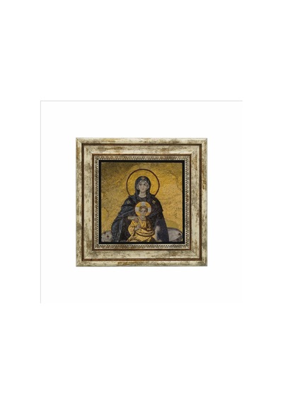 Ayasofya- Meryem Ve Isa Mozaiği Baskılı Taş Tablo 25x25