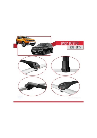 Dacia Duster 2018 Ve Sonrası İle Uyumlu Ace-1 Ara Atkı Tavan Barı Siyah