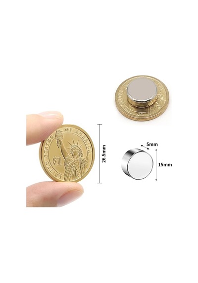 Dünya Magnet Yuvarlak Neodyum Mıknatıs, 15x5 Mm, Süper Güçlü Magnet, N35 Kalite