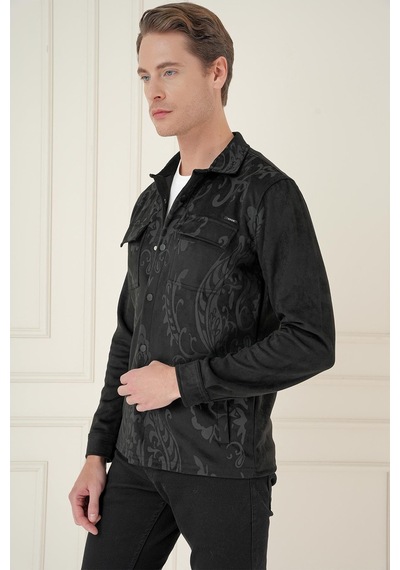 Efor G 1578 Slim Fit Siyah Klasik Gömlek Siyah