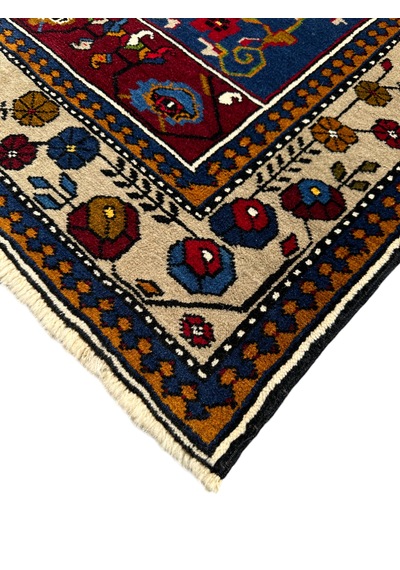 El Dokuma Sıfır Yahyalı 113x235 Kök Boya %100 Yün Yolluk Halı Lacivert
