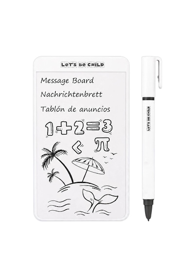 Manyetik Mini Sihirli Yazı Tahtası Silinebilir Lcd Yazı Tableti Mıknatıslı Kalemli 14 Cm Beyaz