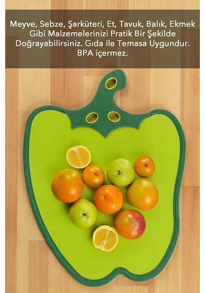 Dolma Biber Figürlü Kaydırmaz Kesme Tahtası Doğrama Panosu Çok Renkli