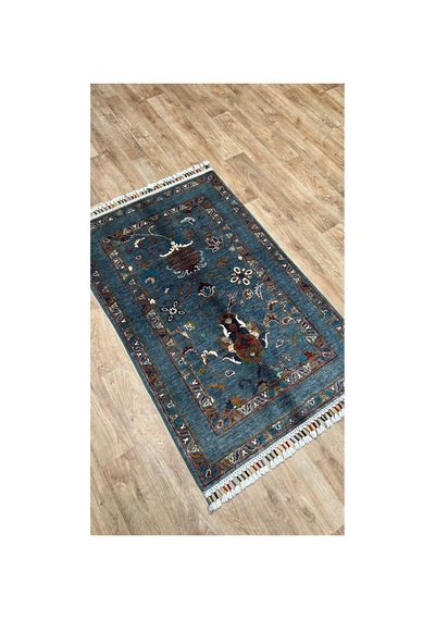 El Dokuma Afghan Halısı Gri