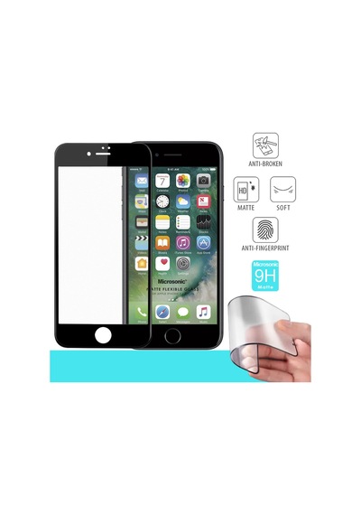 Microsonic Apple  Uyumlu iPhone 8 Plus Seramik Matte Flexible Ekran Koruyucu Siyah