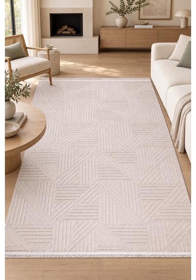 Erıya Vizon Sade Modern Salon Oturma Odası Halısı Robot Süpürge Uyumlu Kolay Temizlenebilir Özel Ölçü Polyester Sisal Tarzı