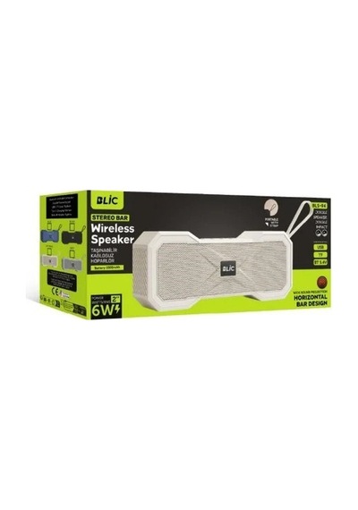 Blic Bls-94 6w Stereo Bluetooth 5.4 Hoparlör 1500mah Yatay Tasarımlı Taşınabilir Kablosuz Speaker Mavi-14800