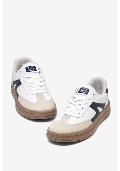 Tonny Black Rahat Kalıp Kauçuk Taban Bağcıklı Sneaker Kadın Beyaz Lacivert Sneaker Tbtyldz005 Beyaz - Lacivert