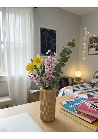 Elana Design Winy Vazo - Modern Tasarımlı Şık Çiçek Vazosu Bej