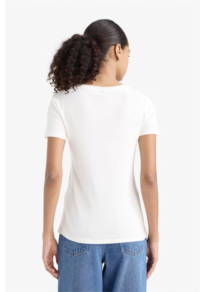 Defacto Slım Fıt Basıc Ekru Kadın T-shirt I1080az/er105 Ekru