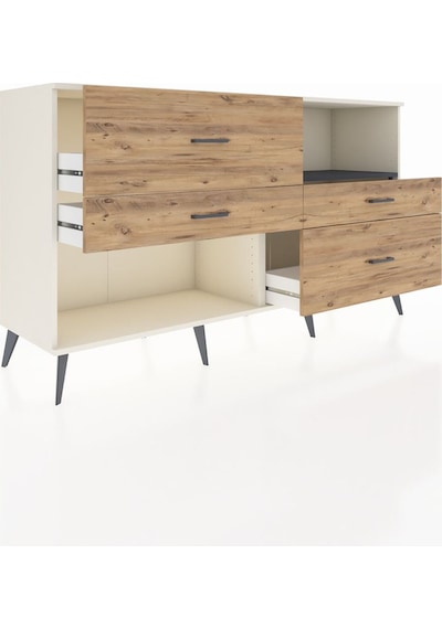 Hyperion Konsol Tek Raflı 4 Çekmeceli 176x44x99 Aytaşı-antrasit/ Aytaşı-antrasit/çam Hyperion Konsol Tek Raflı 4 Çekmeceli 176x44x99 Aytaşı-antrasit/ Aytaşı-antrasit/çam