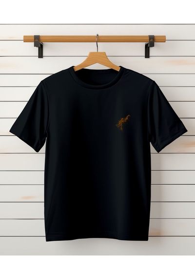 Aselinda Unisex Tasarım Tshirt-göğüs Cep Detaylı Tişört Siyah