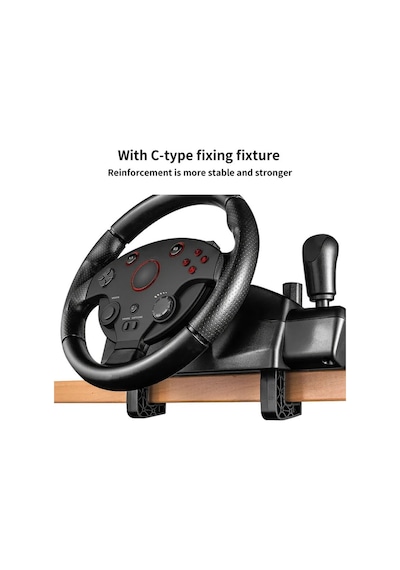 Profesyonel Yarış Direksiyon Seti 270 Hissiyatlı Pedallı Tak Çalıştır Multifonksiyon Racing Wheel
