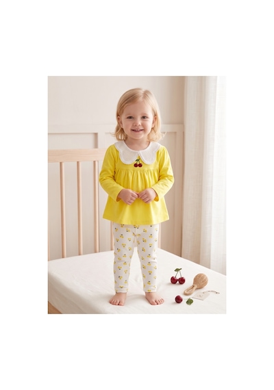 Deniva Kids Kız Bebek & Çocuk Dantel/örgü Bebe Yaka Kiraz Nakışlı Tunik Ve Ribana Çiçek/kiraz Desenli Tayt 2'li Alt Üst Takım Sarı Deniva Kids Kız Bebek & Çocuk Dantel/örgü Bebe Yaka Kiraz Nakışlı Tunik Ve Ribana Çiçek/kiraz Desenli Tayt 2'li Alt Üst Takım Sarı
