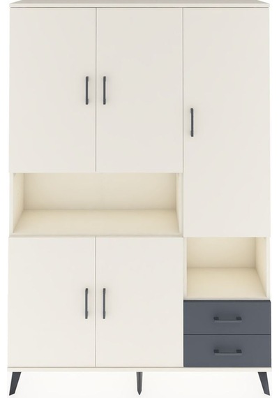 Arges Dolap 10 Raflı 2 Çekmeceli 5 Kapaklı 132x30x195 Aytaşı-aytaşı/antrasit Aytası/antrasıt
