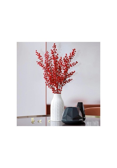 4 Adet 60 Cm Yılbaşı Kokina Kırmızı Berry Sapları Noel Berry Dalları